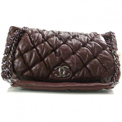 Chanel Leather Bubble Quilt Flap Bag Bordeaux 1 of 12