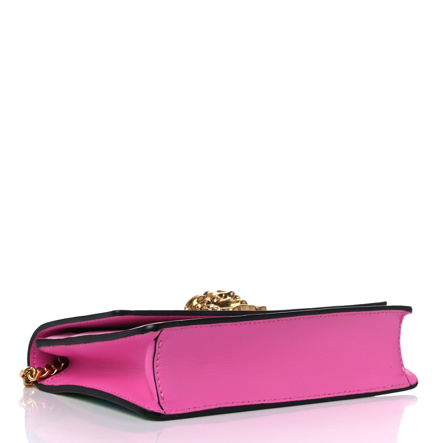 Calfskin Technicolor Baroque Print Medusa Wallet on Chain Crossbody Multicolor