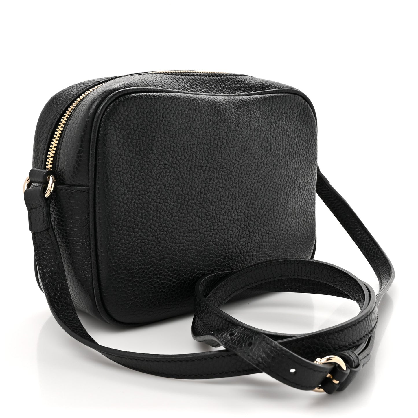 Pebbled Calfskin Small Soho Disco Bag Black
