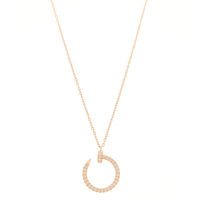 Cartier 18K Pink Gold Diamond Juste Un Clou Paved Pendant Necklace 1 of 7