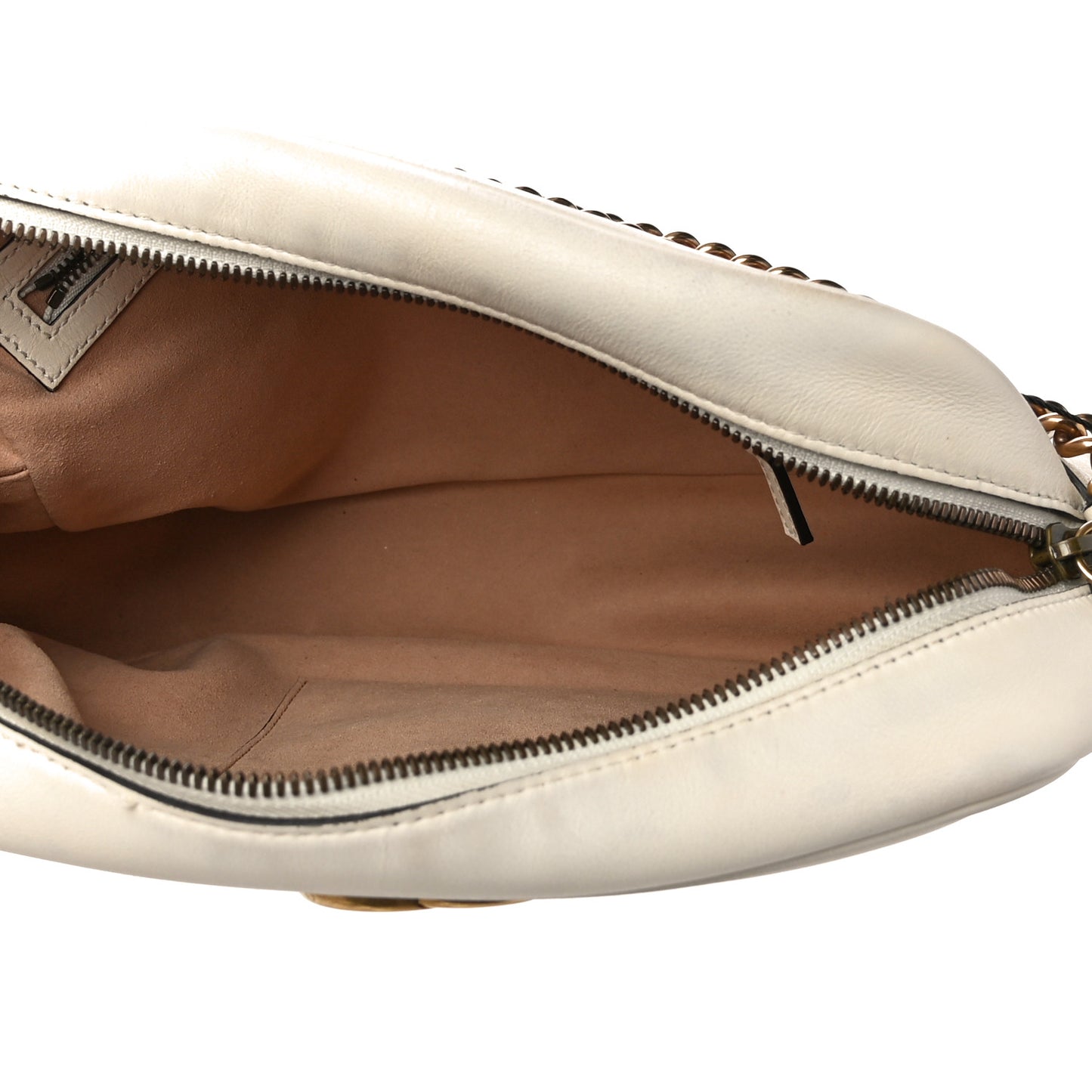 Calfskin Matelasse Medium GG Marmont Chain Shoulder Bag Mystic White