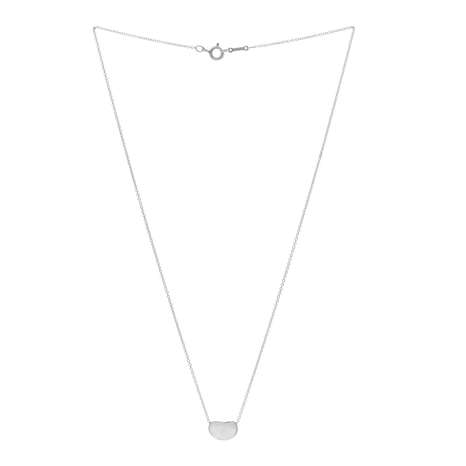 Tiffany Sterling Silver 11mm Elsa Peretti Bean Pendant Necklace 3 of 6