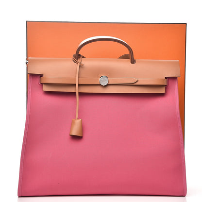 Hermes Toile Vache Hunter Herbag Zip 39 MM Rose Lipstick 9 of 13