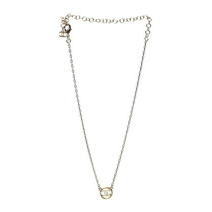 Chanel Crystal CC Chain Short Necklace Gold 3 of 5