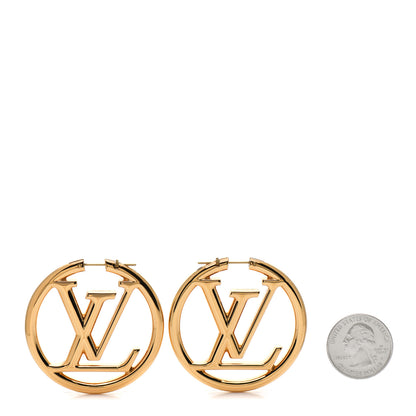 Louis Vuitton Metal Louise Hoop Earrings Gold 2 of 5