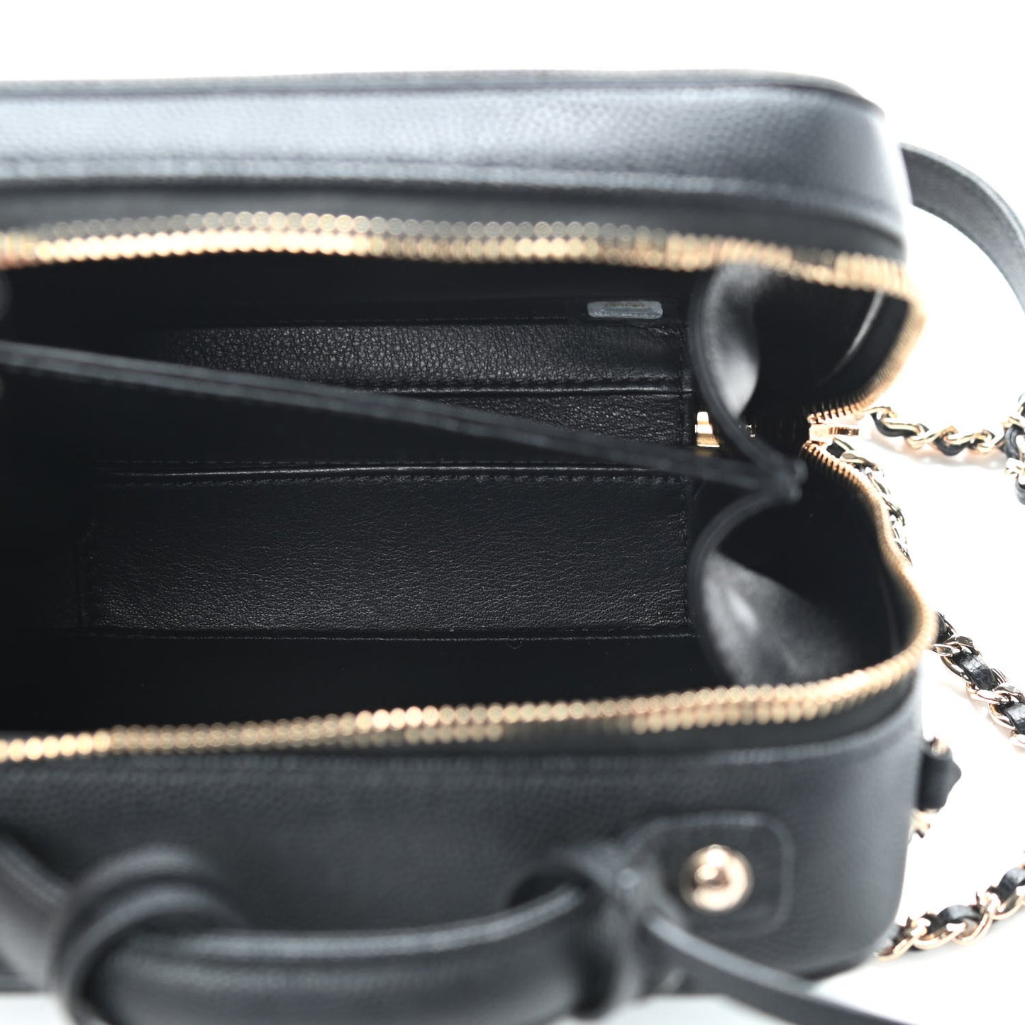 Caviar Quilted Small CC Filigree Vanity Case Black