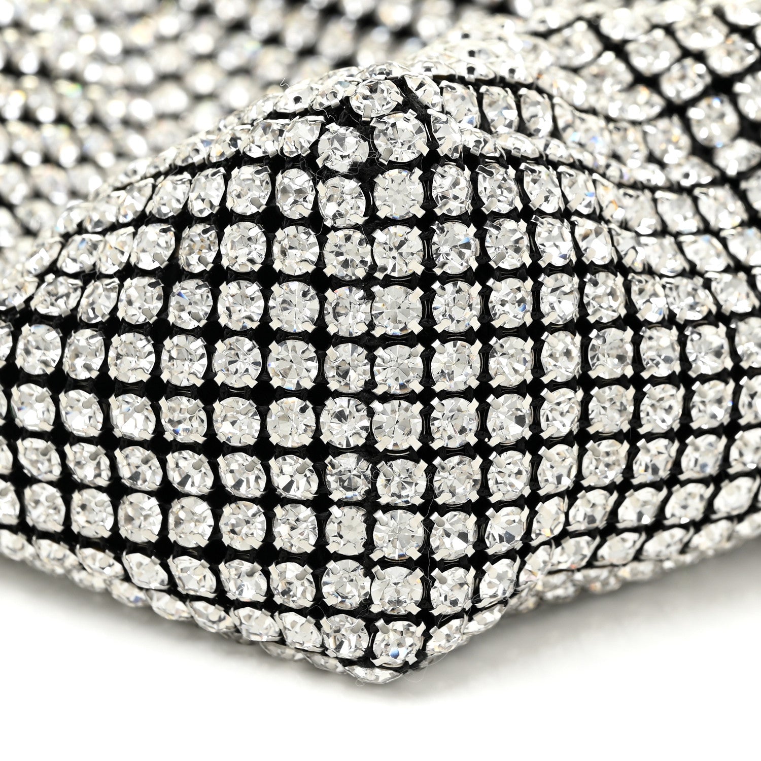 Alexander Wang Mesh Crystal Rhinestone Mini Heiress Pouch Black Silver 9 of 11