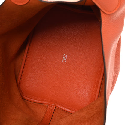 Hermes Taurillon Clemence Picotin Lock 22 MM Orange 5 of 10