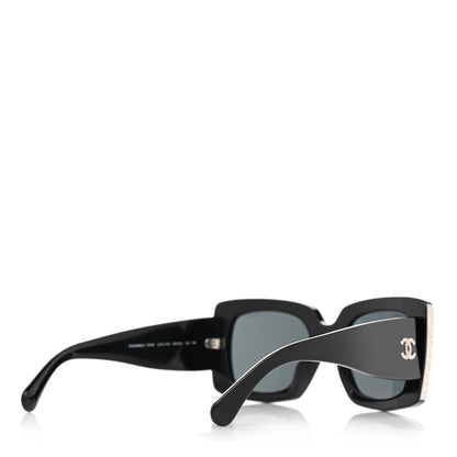 Chanel Acetate Rectangle Sunglasses 5435 Black 4 of 8