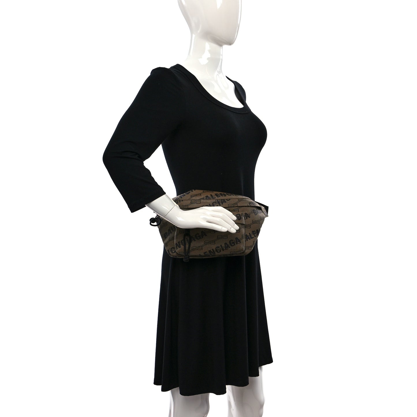 Coated Canvas BB Monogram Allover Logo Medium Signature Beltpack Beige Brown Black