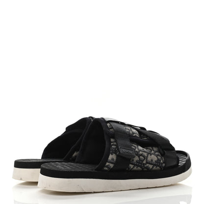 Christian Dior Oblique Jacquard Mens Alpha Sandals 42 Beige Black 3 of 4