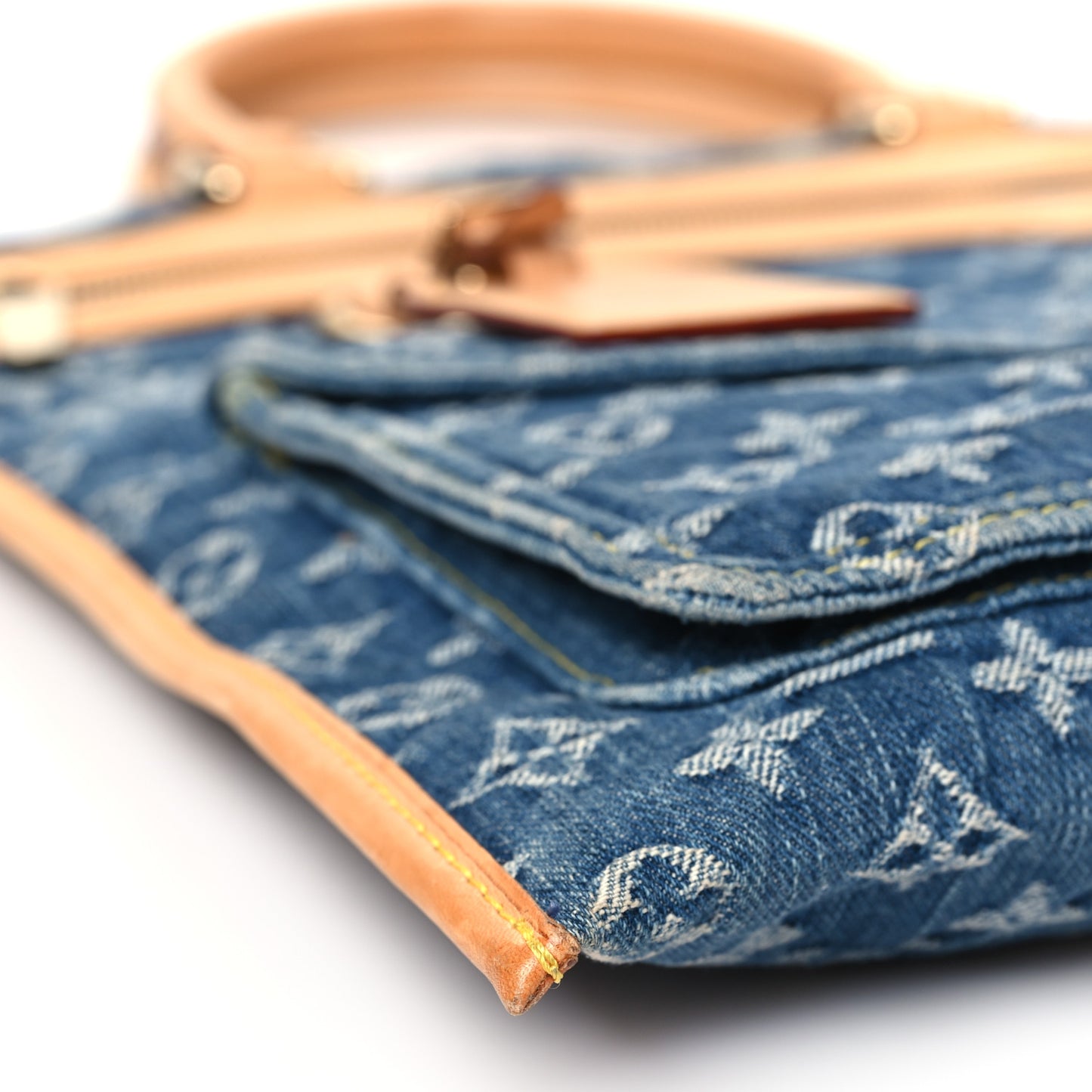 Monogram Denim Sac Plat Blue