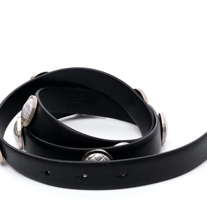 Chanel Calfskin Pearl Quilted CC Belt 80 32 Black 4 of 6