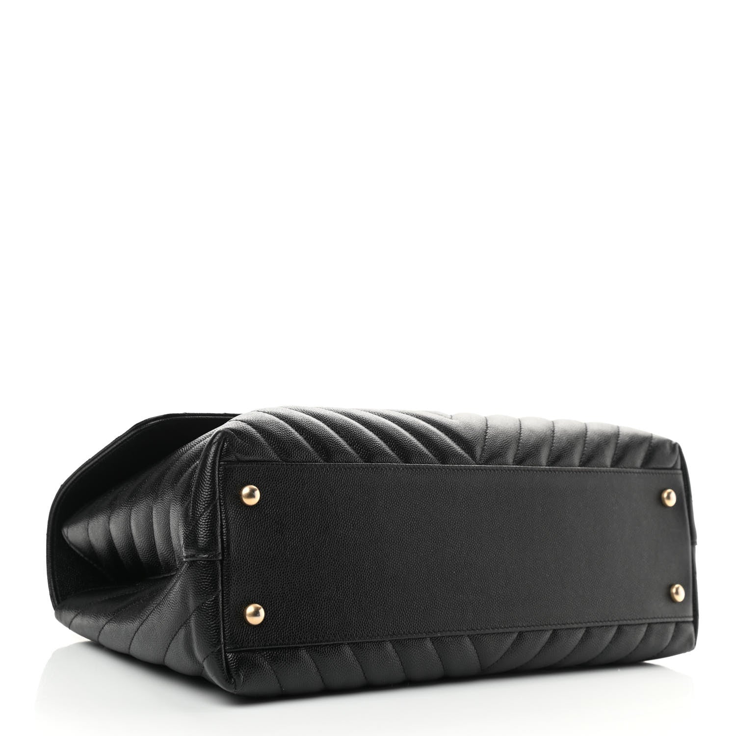 Chanel Caviar Chevron Quilted Medium Coco Handle Flap Black 4 of 10