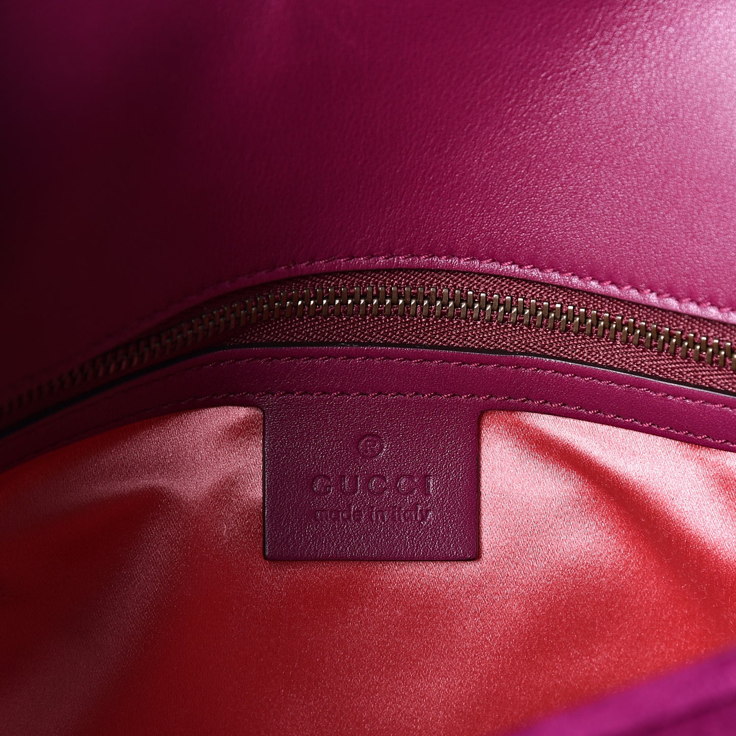 Velvet Matelasse Small GG Marmont Shoulder Bag Fuchsia Violet Cyclamen