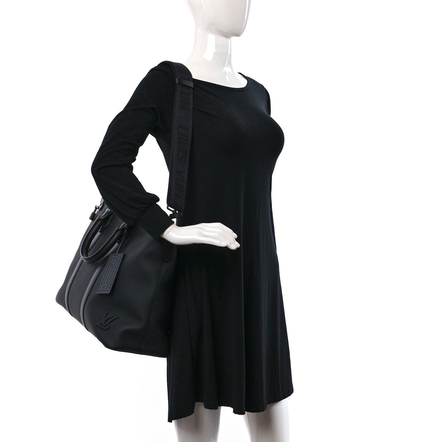 Calfskin Lockit Tote Black