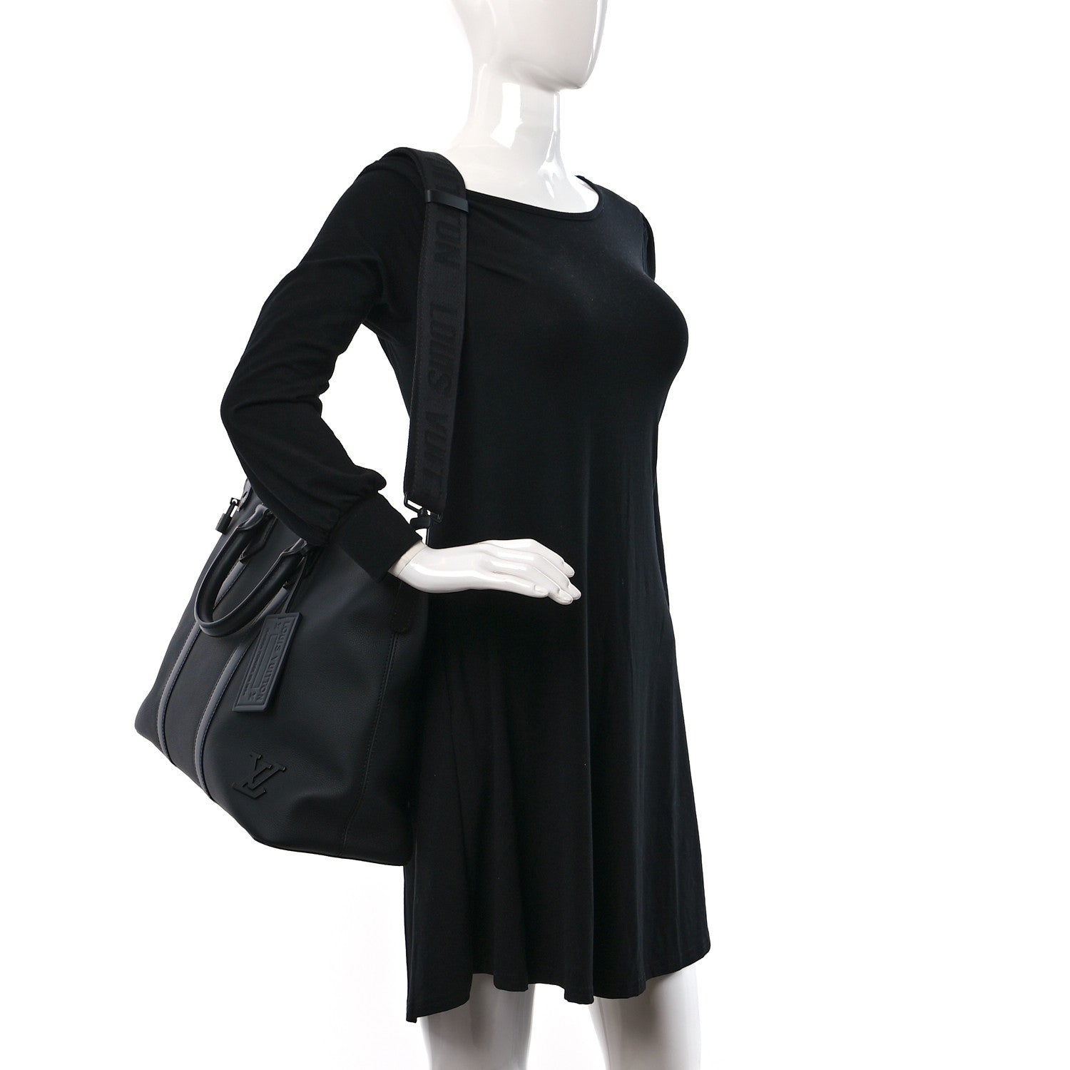 Louis Vuitton Calfskin Lockit Tote Black 2 of 8