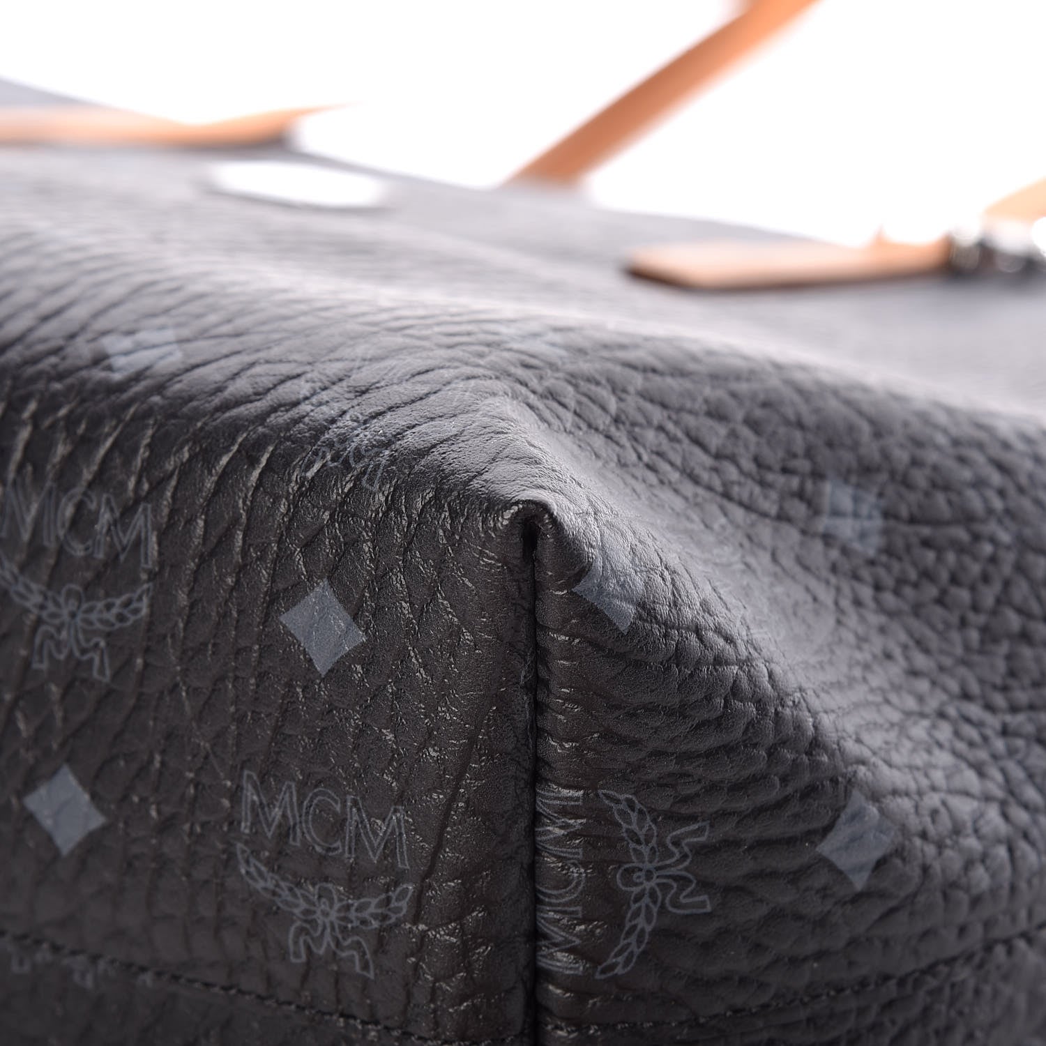 MCM Visetos Medium Anya Shopper Tote Black 9 of 11