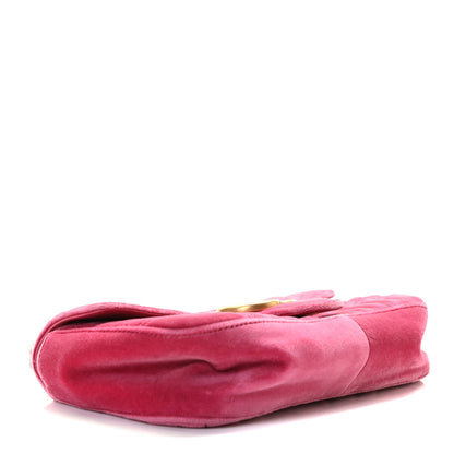 Gucci Velvet Matelasse Small GG Marmont Shoulder Bag Light Raspberry Rose 4 of 8