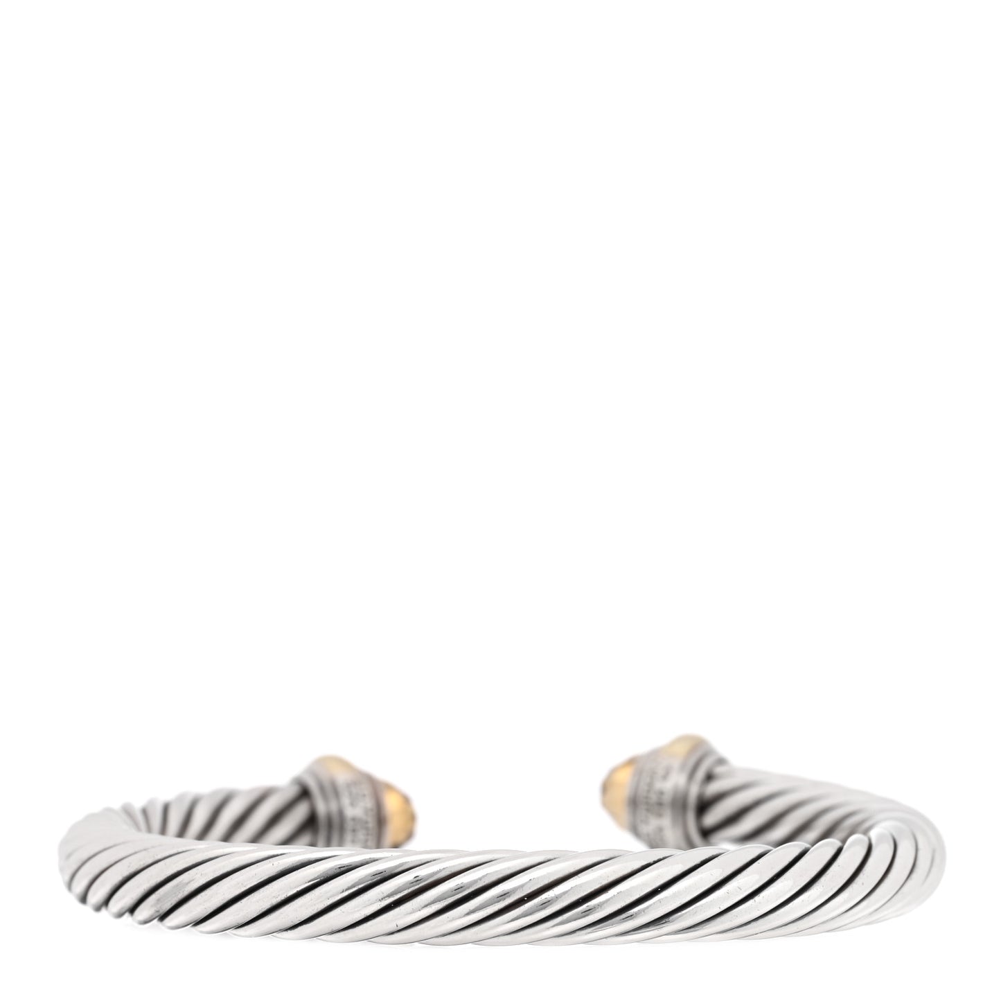 Sterling Silver 14K Yellow Gold Citrine 7mm Cable Classics Bracelet