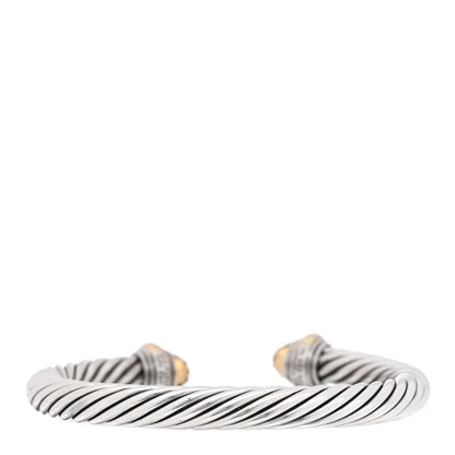 David Yurman Sterling Silver 14K Yellow Gold Citrine 7mm Cable Classics Bracelet 2 of 3