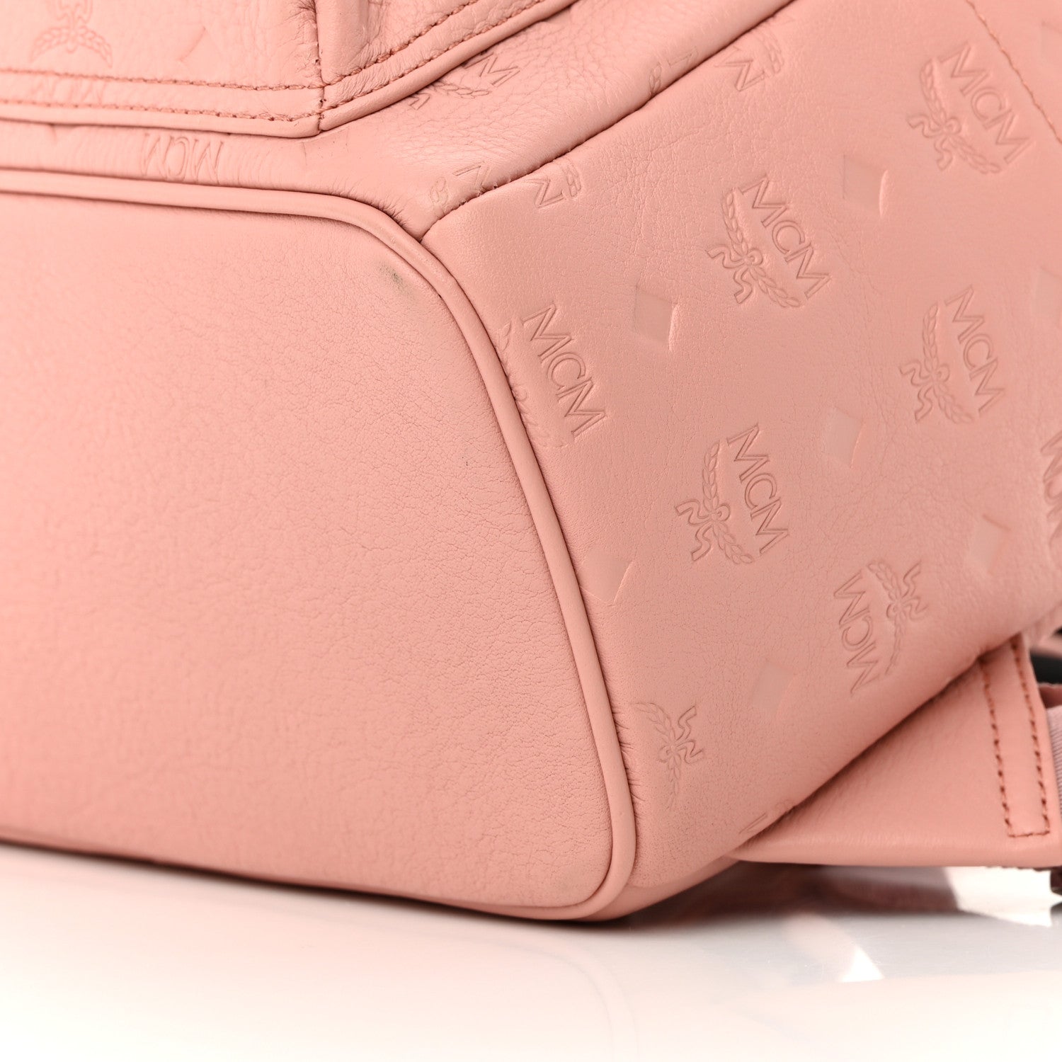 MCM Calfskin Ottomar Monogram Small Backpack Pink 11 of 14