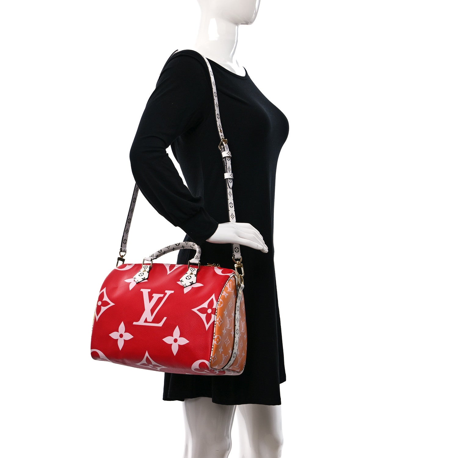 Louis Vuitton Monogram Giant Speedy Bandouliere 30 Rouge 2 of 12