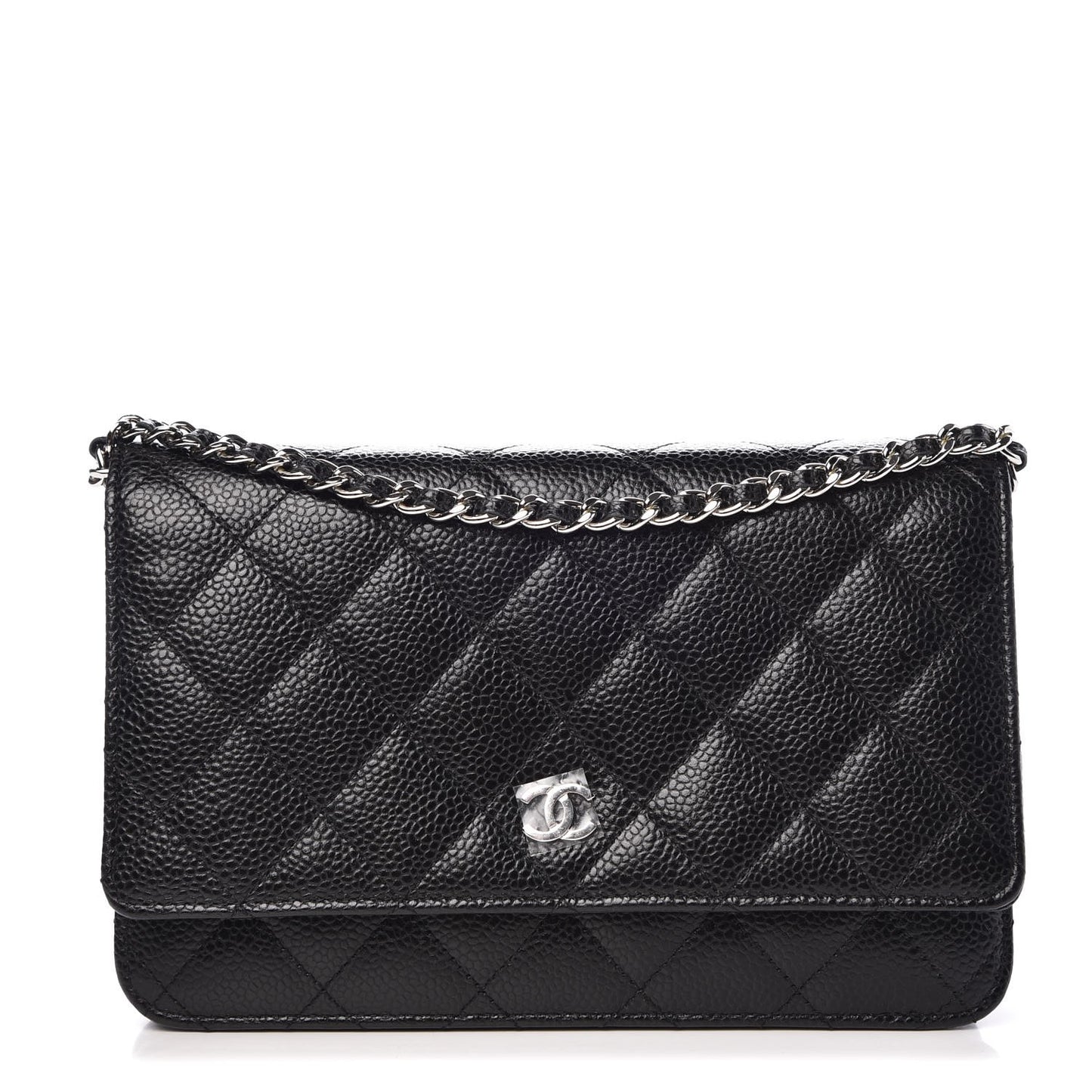Caviar Quilted Wallet On Chain WOC Black