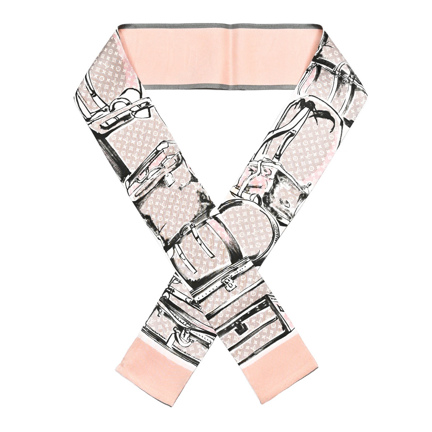 Louis Vuitton Silk Monogram Trunks Bandeau Rose Poudre 1 of 4