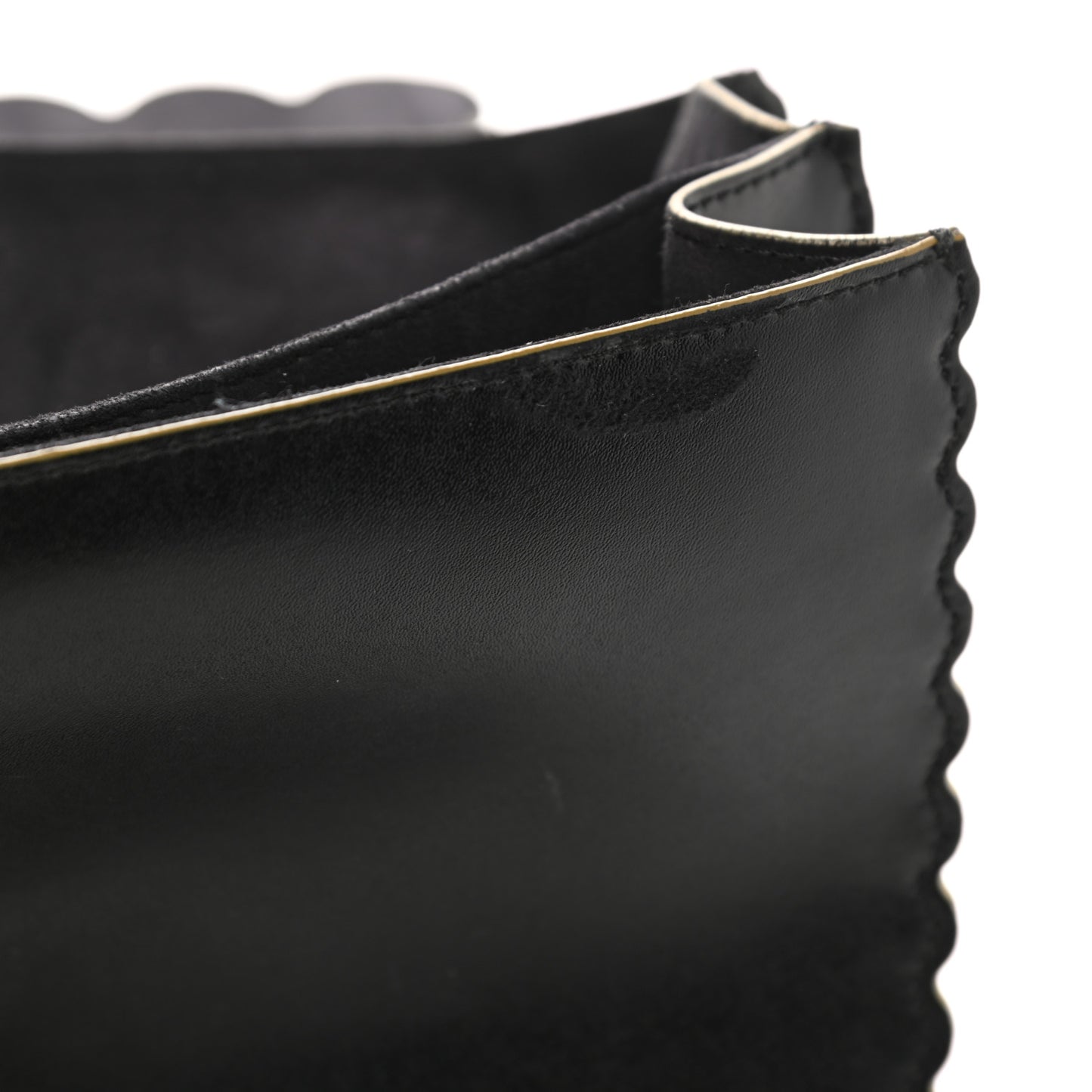 Vitello Liberty Scalloped Studded Kan I Shoulder Bag Black
