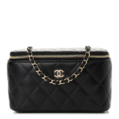 Chanel Lambskin Quilted Small Vanity Case With Chain Black 1 of 9
