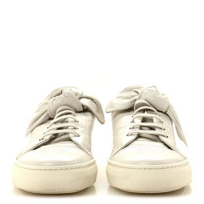Chanel Crumpled Calfskin Womens CC Bow Sneakers 38.5 White 3 of 9