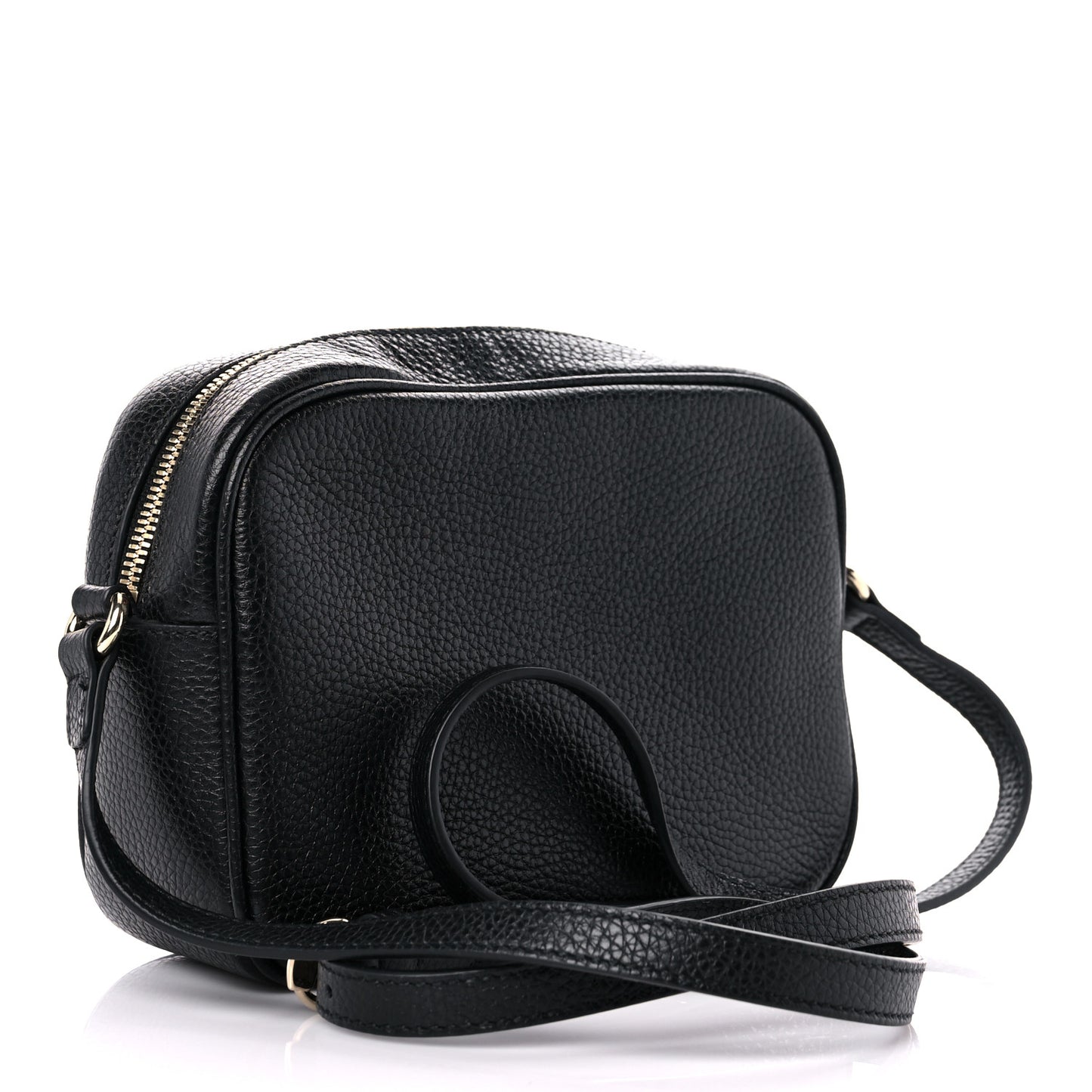 Pebbled Calfskin Small Soho Disco Bag Black