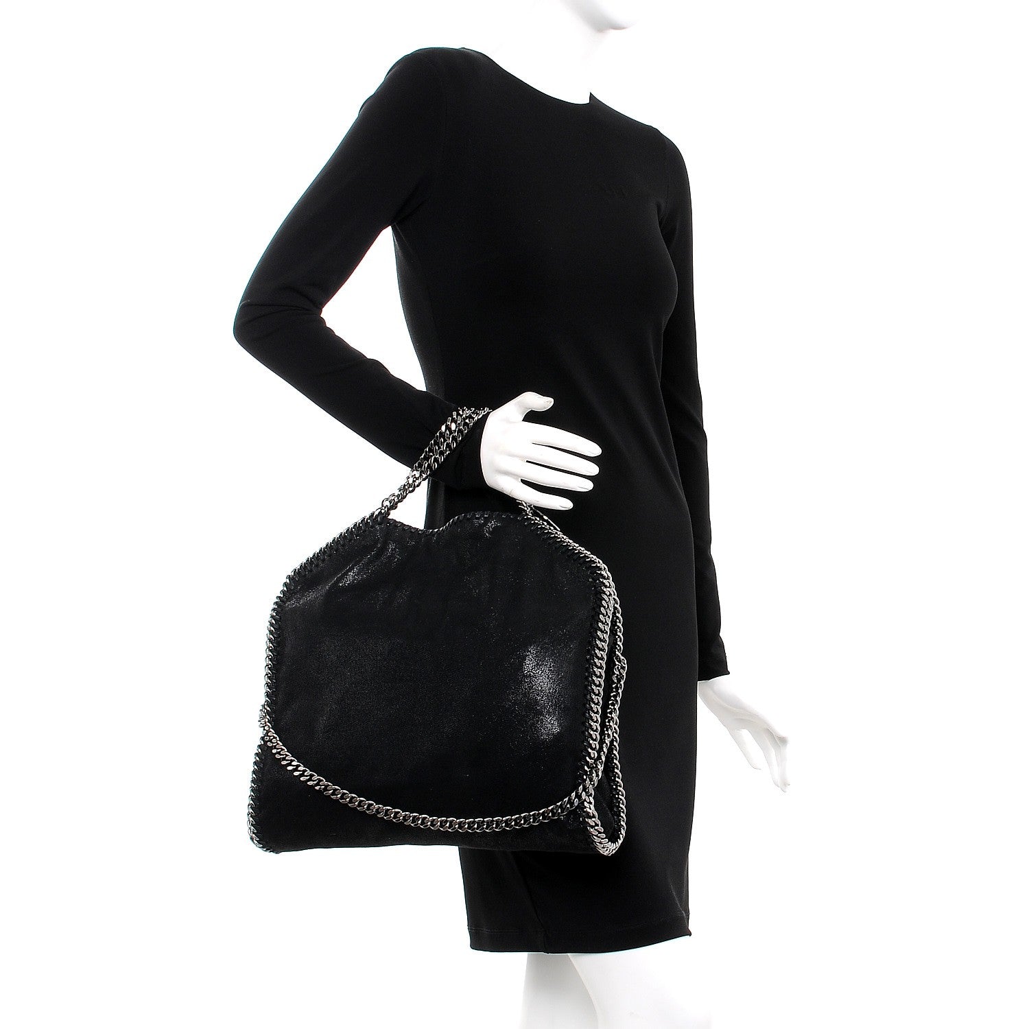 Stella McCartney Shaggy Deer Falabella Fold Over Tote Black 2 of 8