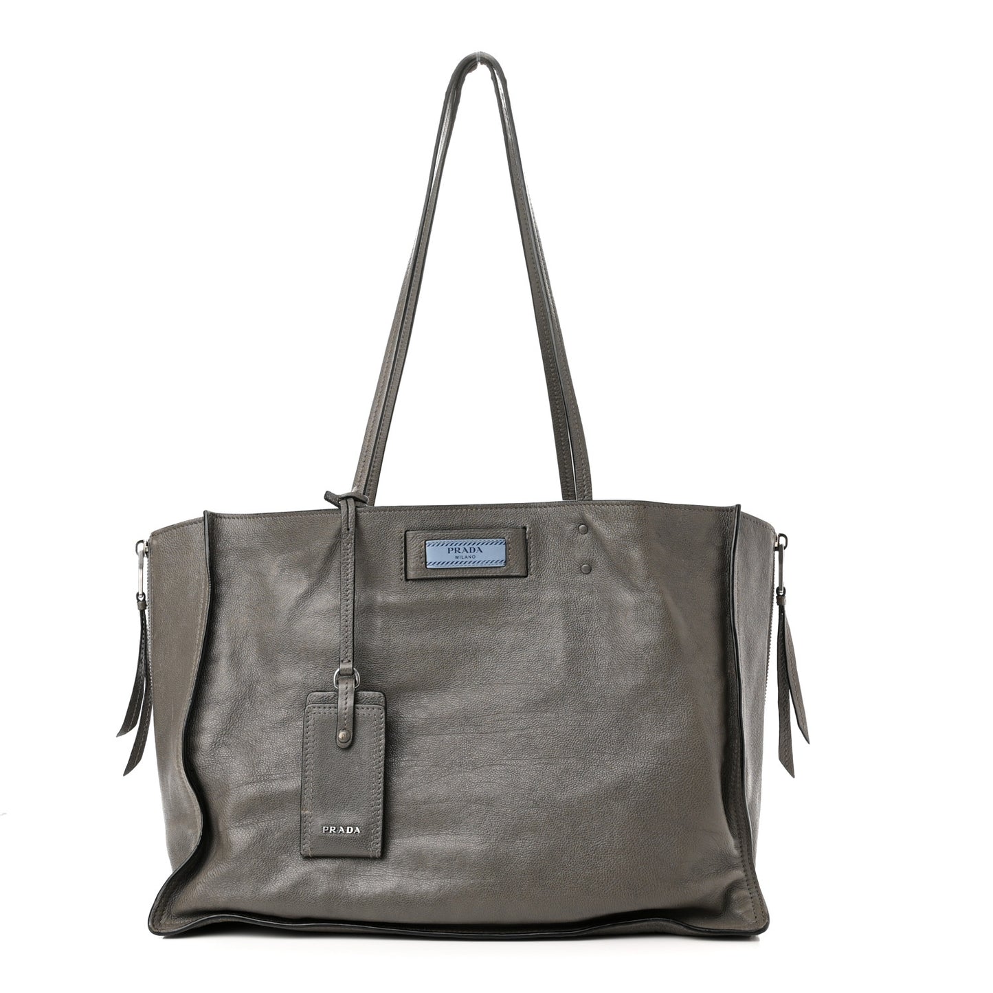 Glace Calfskin Etiquette Shopping Bag Marine Astrale