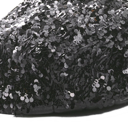 Chanel Sequin Shiny Aged Calfskin Sparkling City Waist Bag Fanny Pack Black Silver 9 of 11