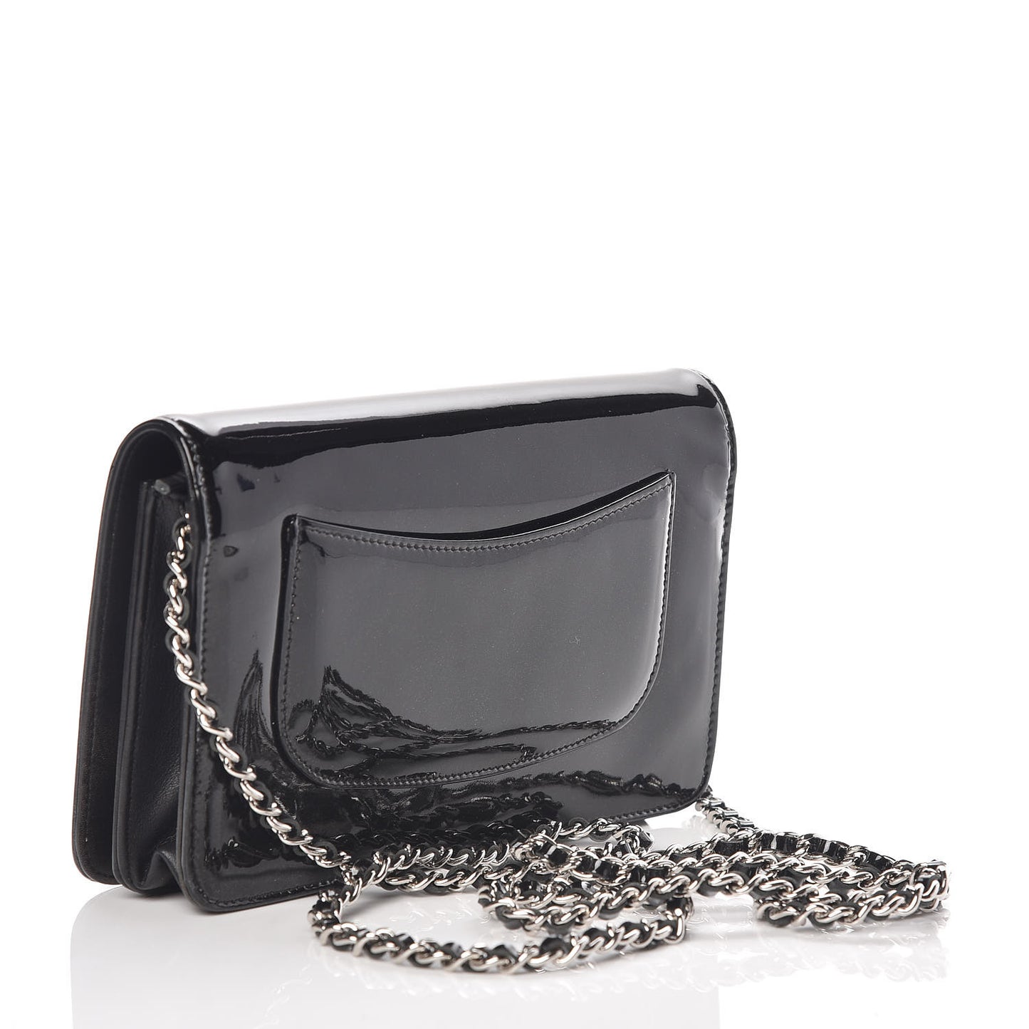 Patent Strass Wallet On Chain WOC Black