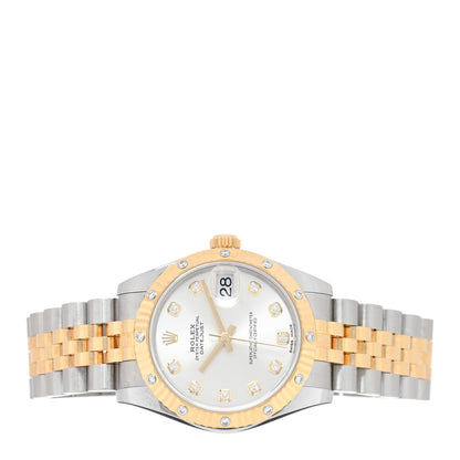 Rolex Stainless Steel 18K Yellow Gold Diamond 31mm Oyster Perpetual Datejust Watch Silver 178313 2 of 5