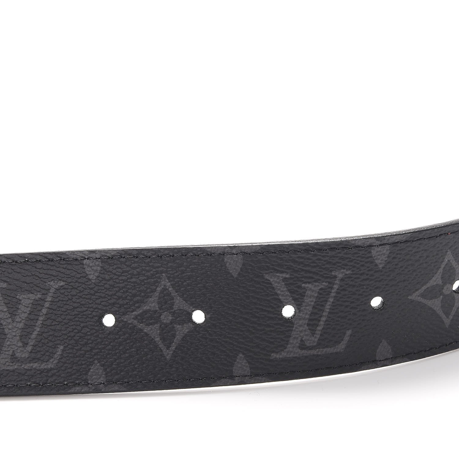 Louis Vuitton Monogram Eclipse Taigarama 40mm LV Initiales Reversible Belt 80 32 Black 7 of 8