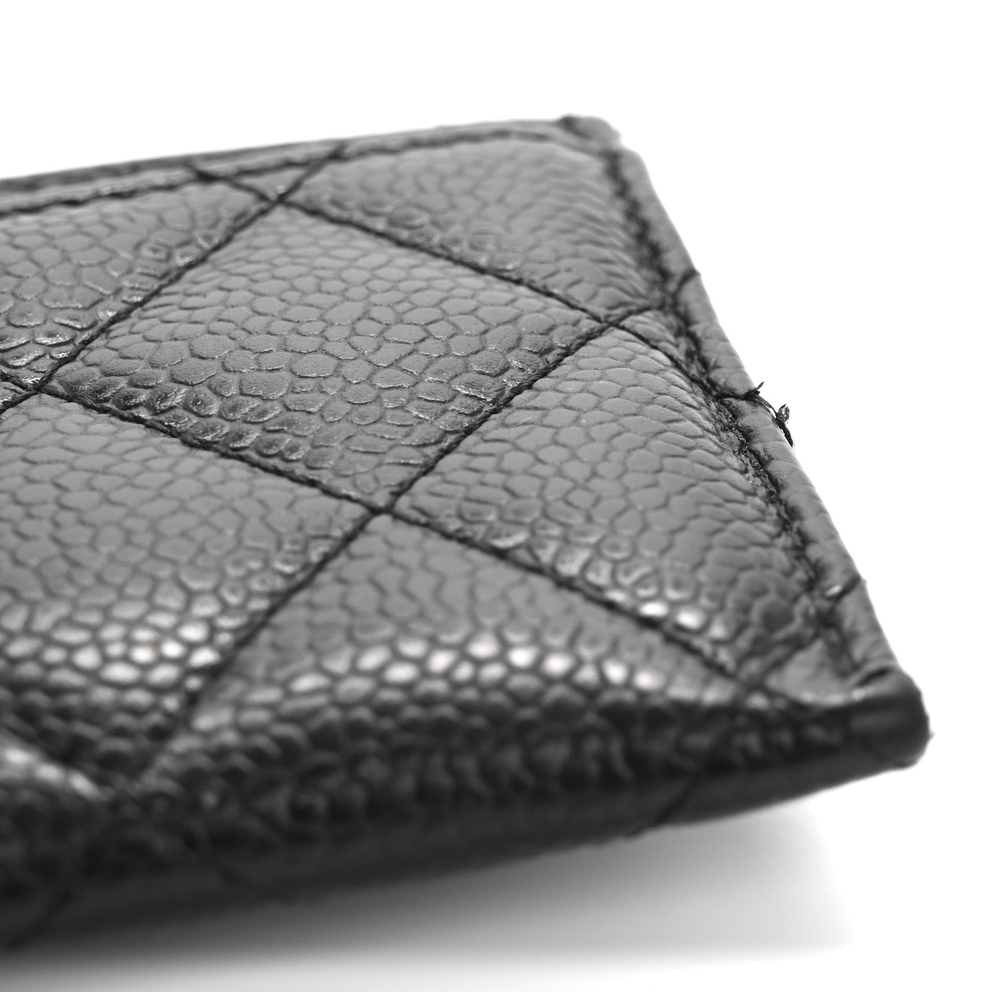 Caviar Quilted Card Holder Black