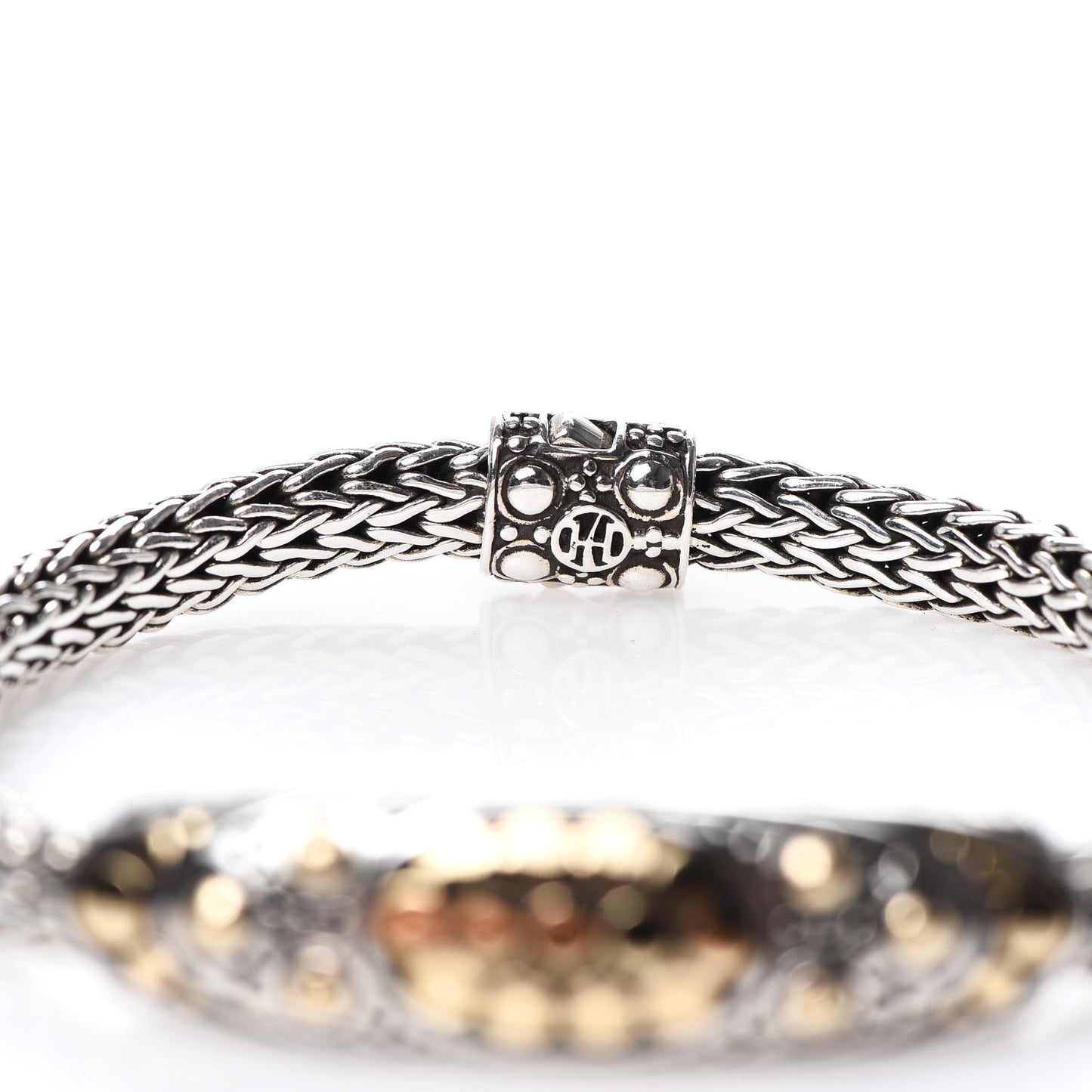 Sterling Silver 18K Yellow Gold Jaisalmer Dot Oval Station Bracelet