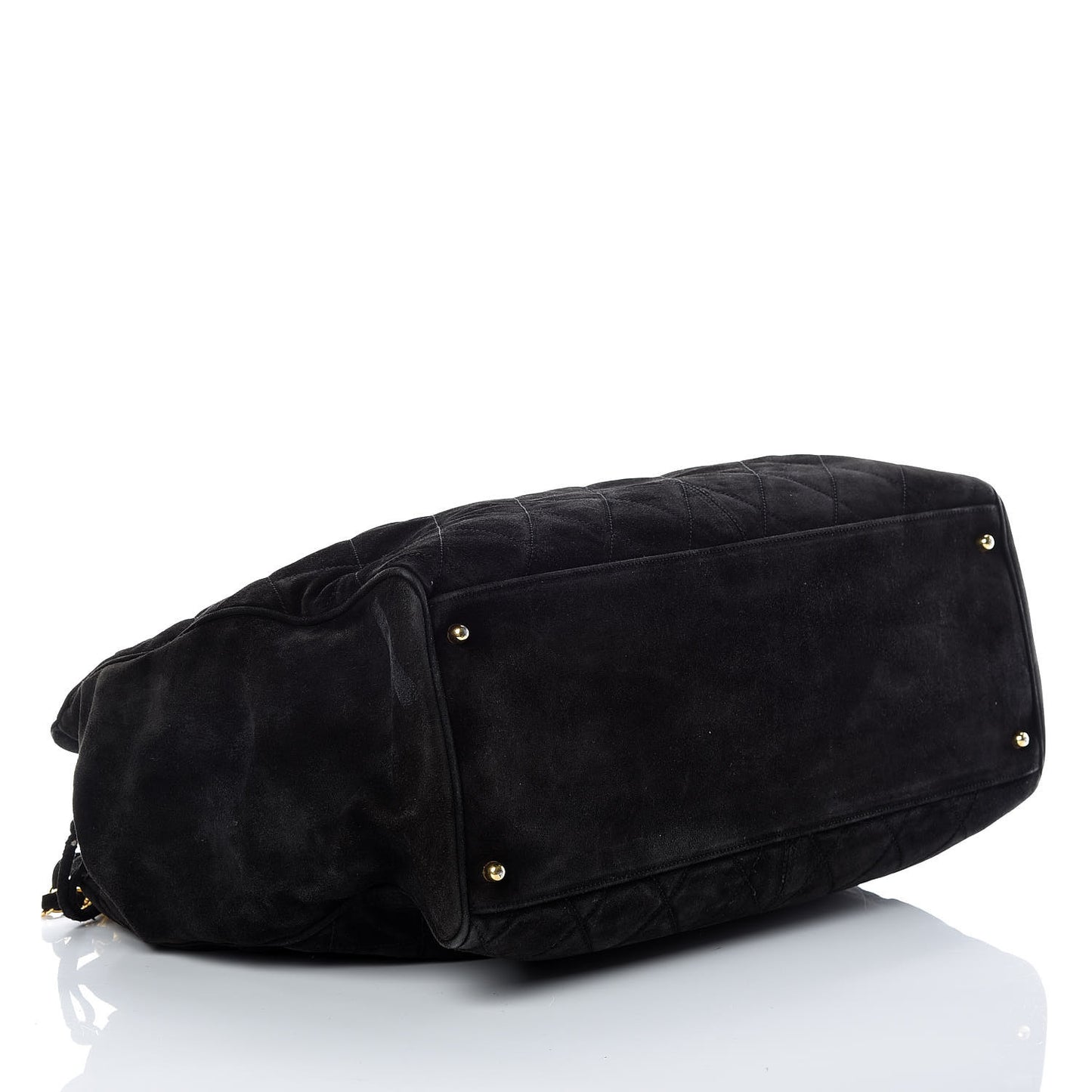 Suede Quilted XL Weekender Bag Black