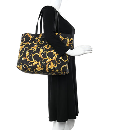 Versace Nylon Baroque Print Tote Black 2 of 13