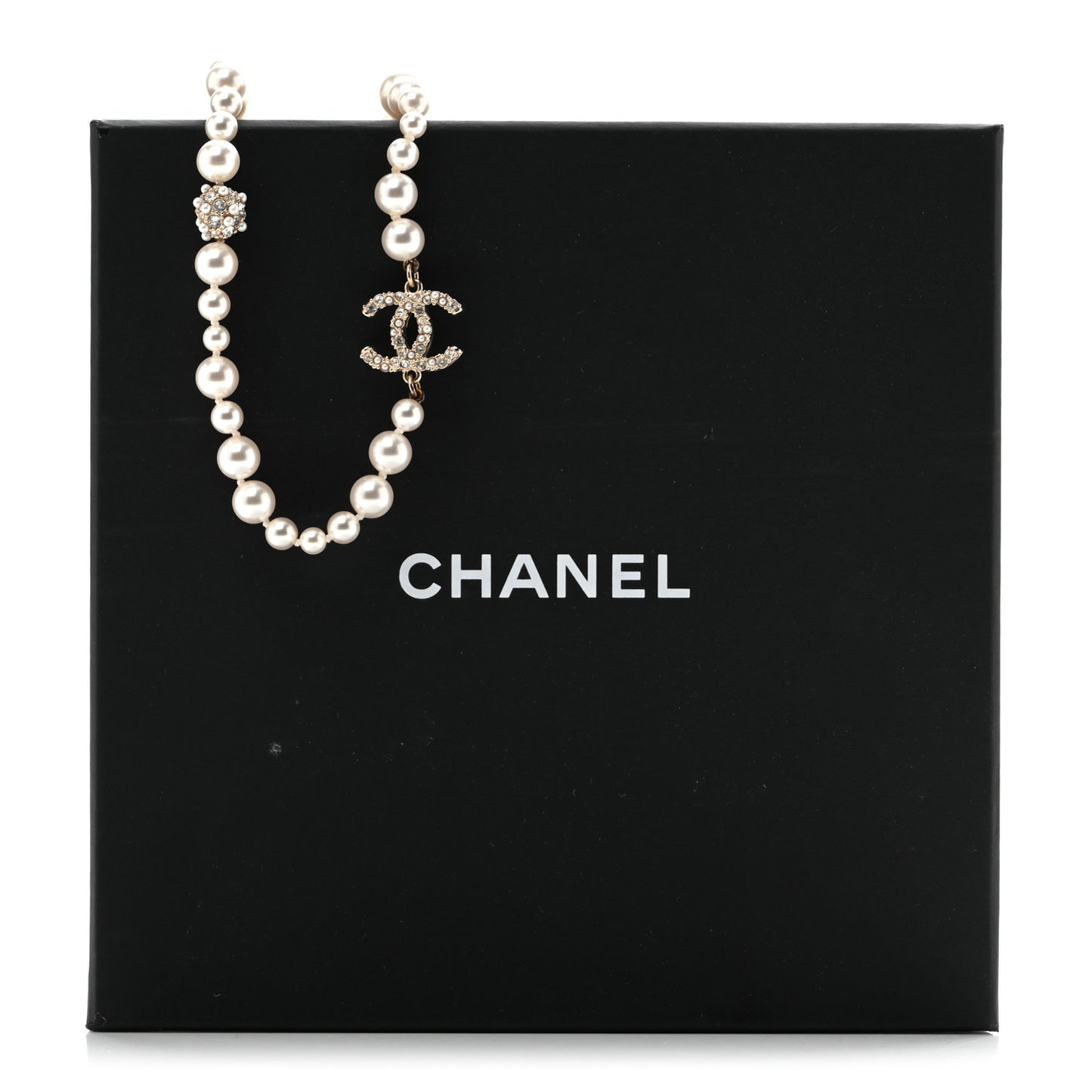 Pearl Crystal CC Short Necklace Gold Gold