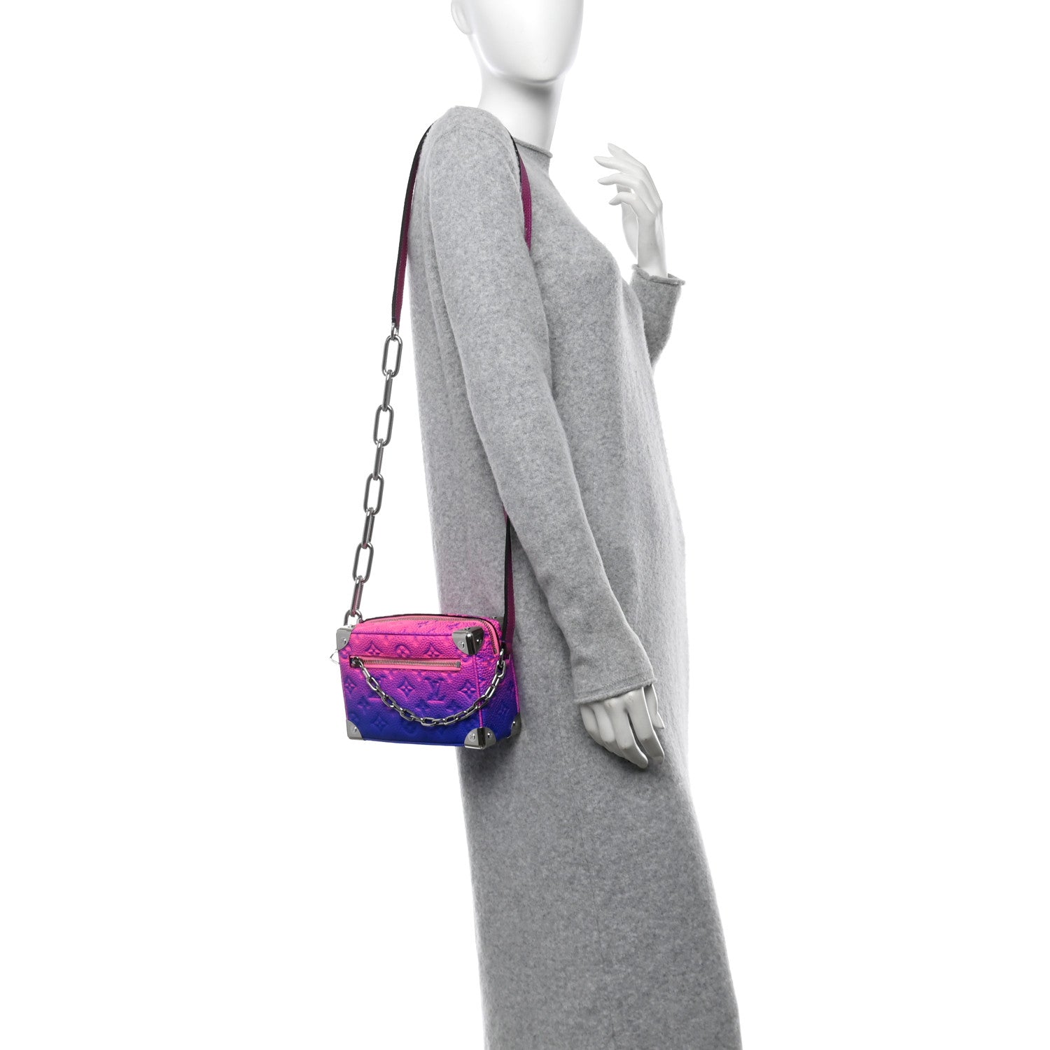 Louis Vuitton Taurillon Illusion Mini Soft Trunk Bleu Rose 2 of 10