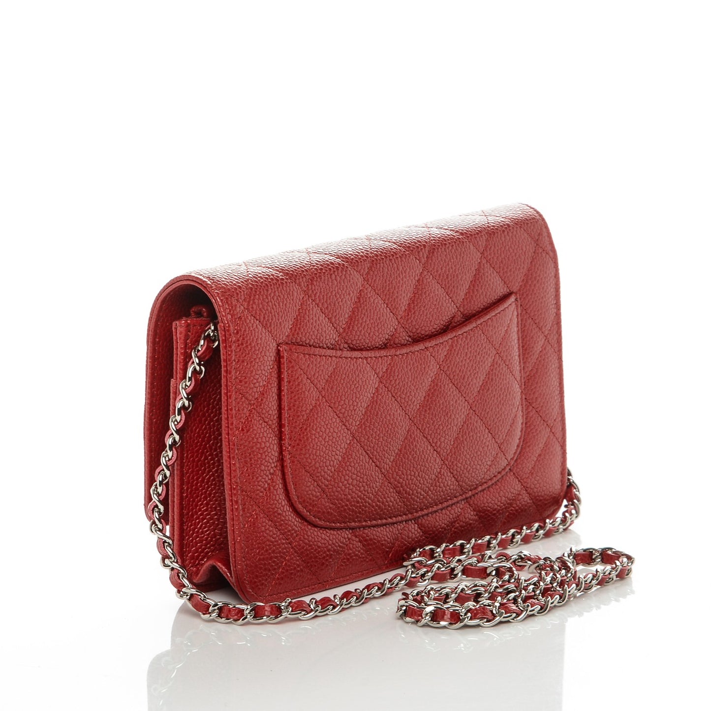 Caviar Quilted Wallet On Chain WOC Red
