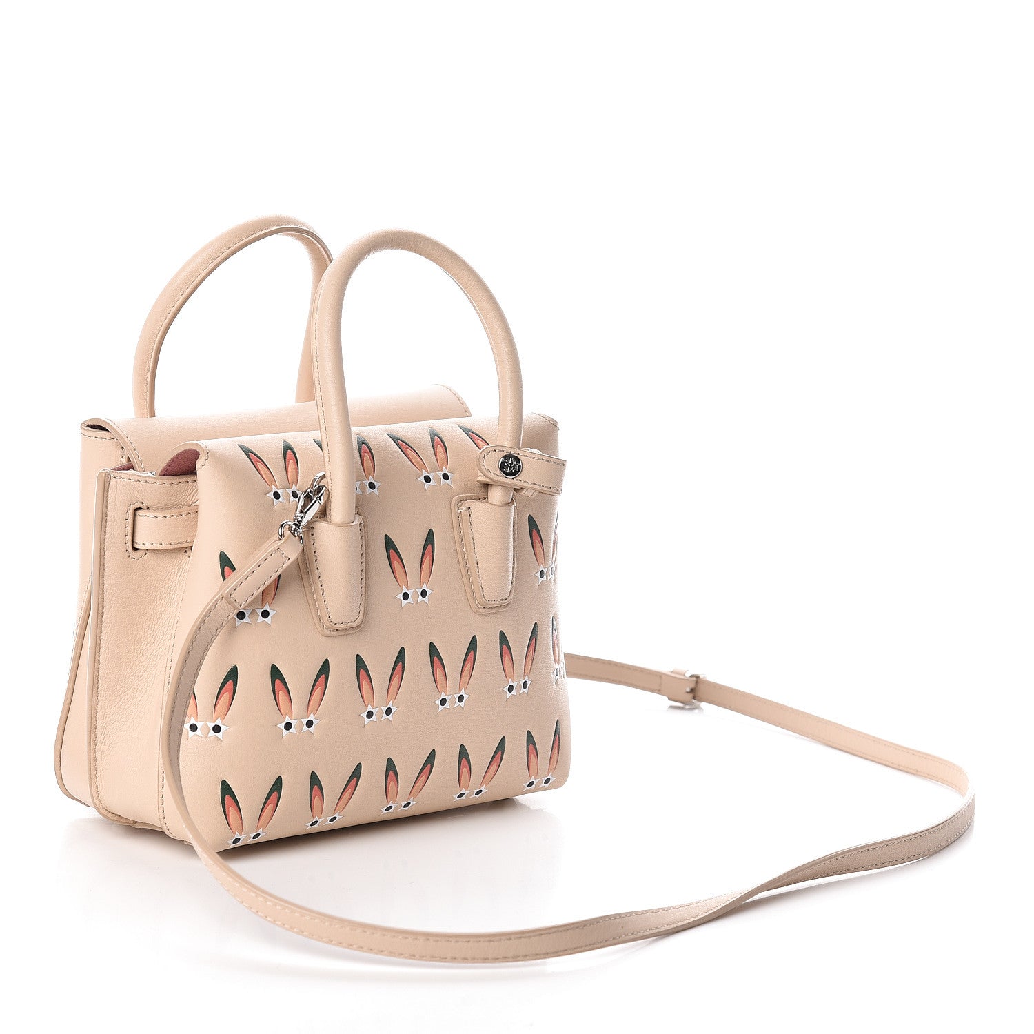 MCM Lambskin Star Eyed Bunny Mini Milla Tote Natural 3 of 9