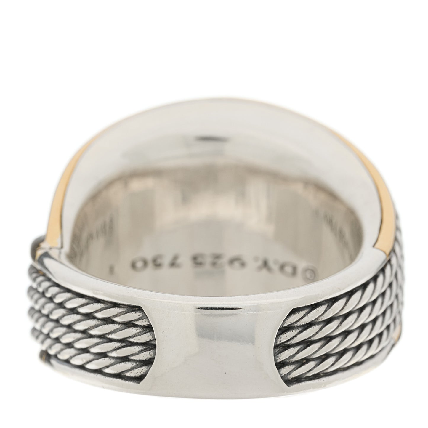 Sterling Silver 18K Yellow Gold Origami Crossover Ring 58 8.25