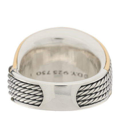 David Yurman Sterling Silver 18K Yellow Gold Origami Crossover Ring 58 8.25 4 of 5