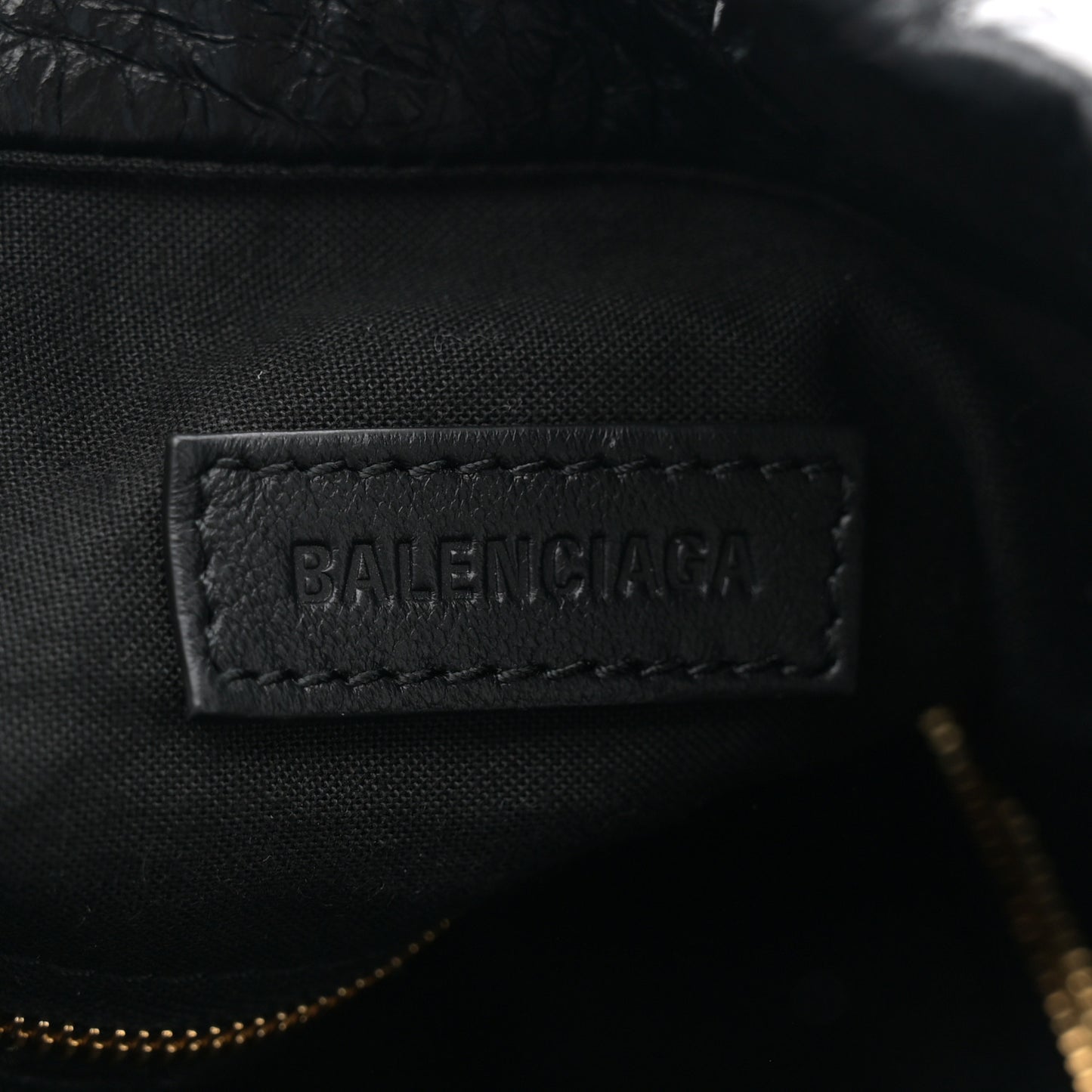 Crushed Calfskin Crush Medium Chain Tote Black